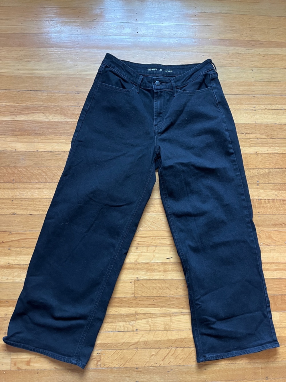 Old Navy high-rise WOW wide leg jeans 10 short black normcore preppy oversized